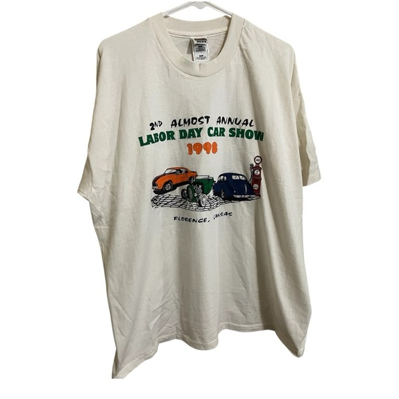 Vintage 90s Kansas Labor Day Car Show Fruit Of the Loom Tshirt Size XXL - Picture 1 of 2